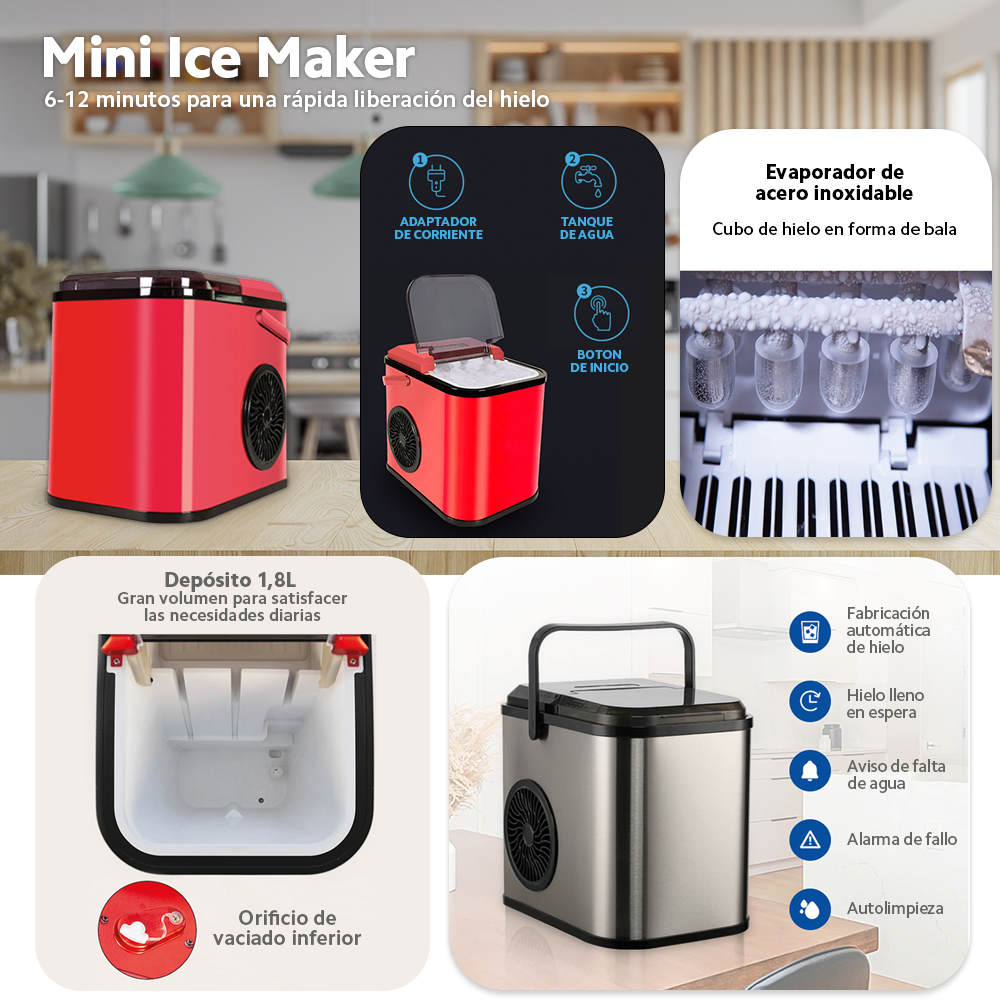 Máquina de Hielo Mini Ice Maker White